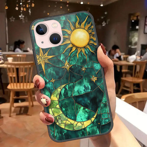 iPhone 14 - Celestial Starry Universe Series - HQ Ultra Shine Premium Infinity Glass Soft Silicon Borders Case