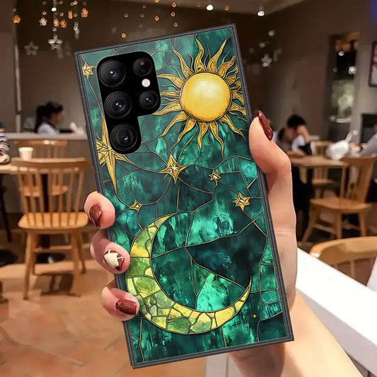 Samsung Galaxy S23 Ultra 5G Cover - Celestial Starry Universe Series - HQ Ultra Shine Premium Infinity Glass Soft Silicon Borders Case