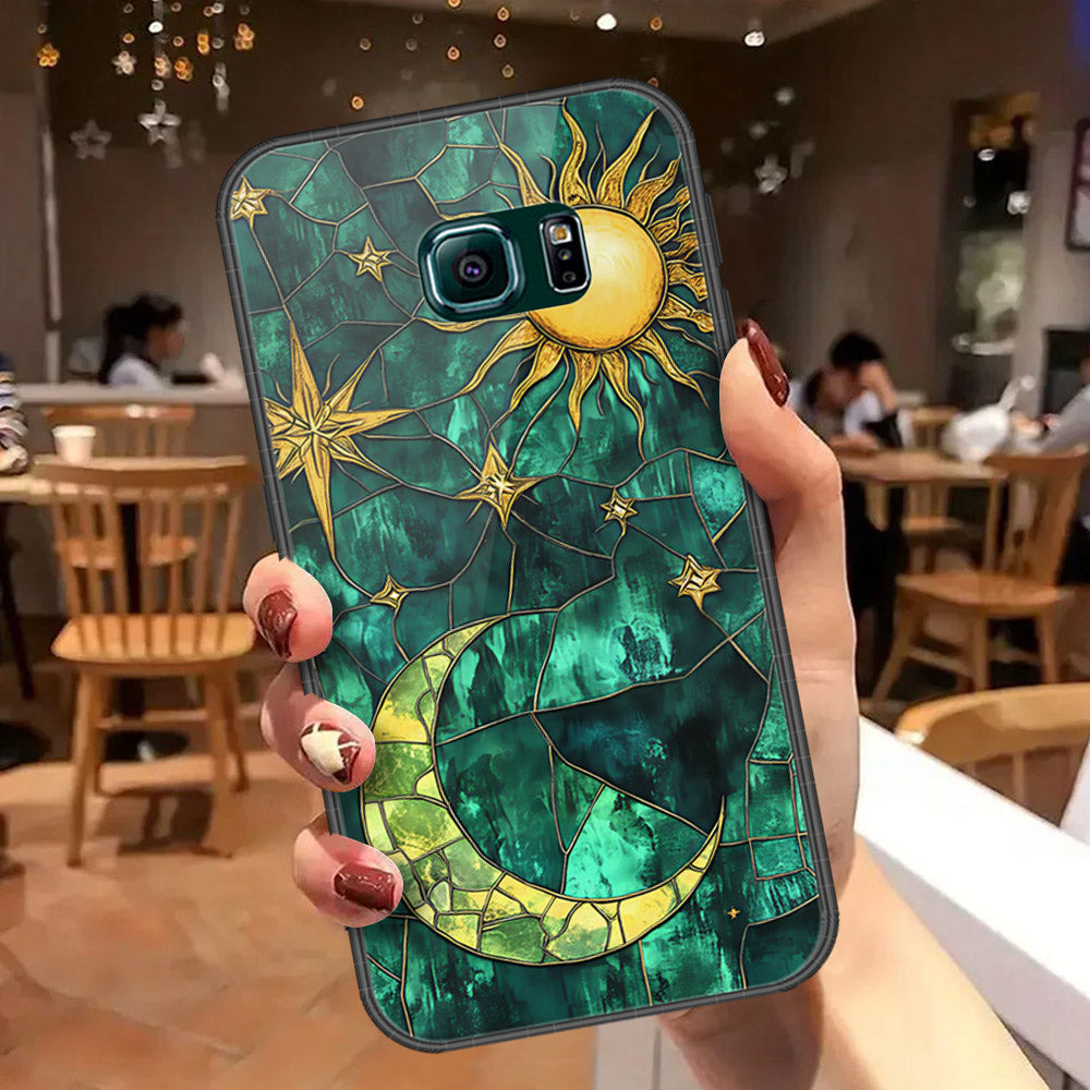 Samsung Galaxy S6 Edge Plus Cover - Celestial Starry Universe Series  - HQ Ultra Shine Premium Infinity Glass Soft Silicon Borders Case