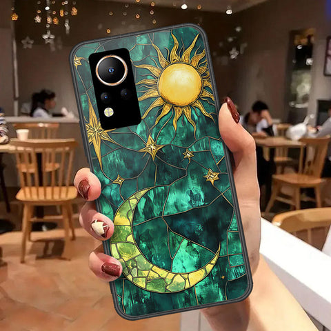 Infinix Note 12 Cover - Celestial Starry Universe Series  - HQ Ultra Shine Premium Infinity Glass Soft Silicon Borders Case