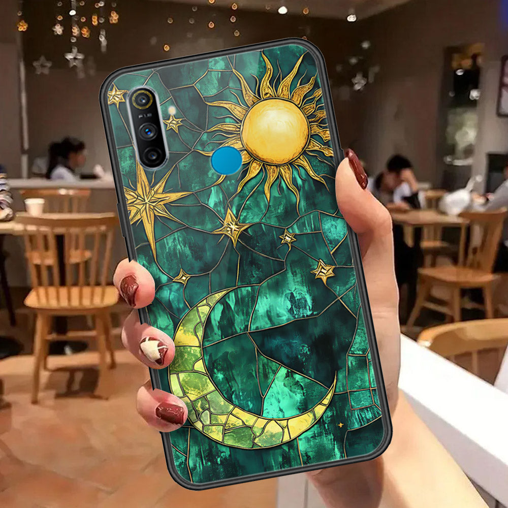 Realme 5s Cover - Celestial Starry Universe Series  - HQ Ultra Shine Premium Infinity Glass Soft Silicon Borders Case
