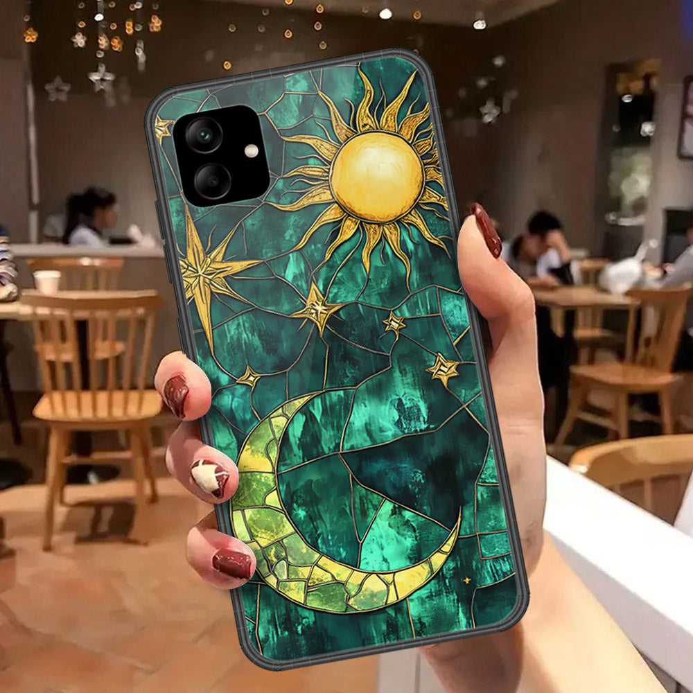 Samsung Galaxy A04 Cover - Celestial Starry Universe Series - HQ Ultra Shine Premium Infinity Glass Soft Silicon Borders Case