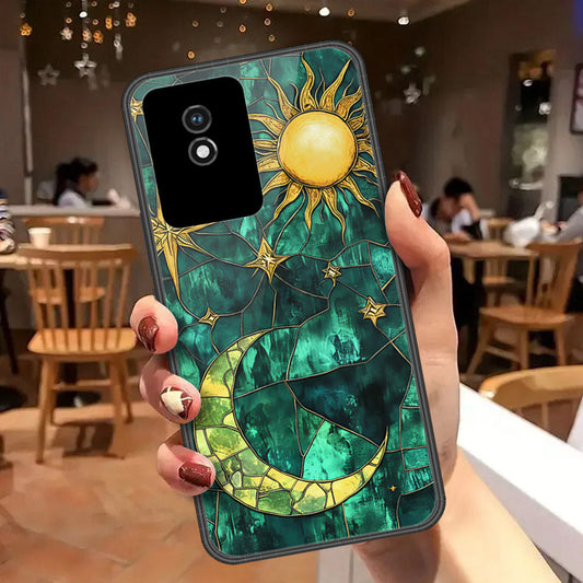 Vivo Y02A Cover - Celestial Starry Universe Series  - HQ Ultra Shine Premium Infinity Glass Soft Silicon Borders Case