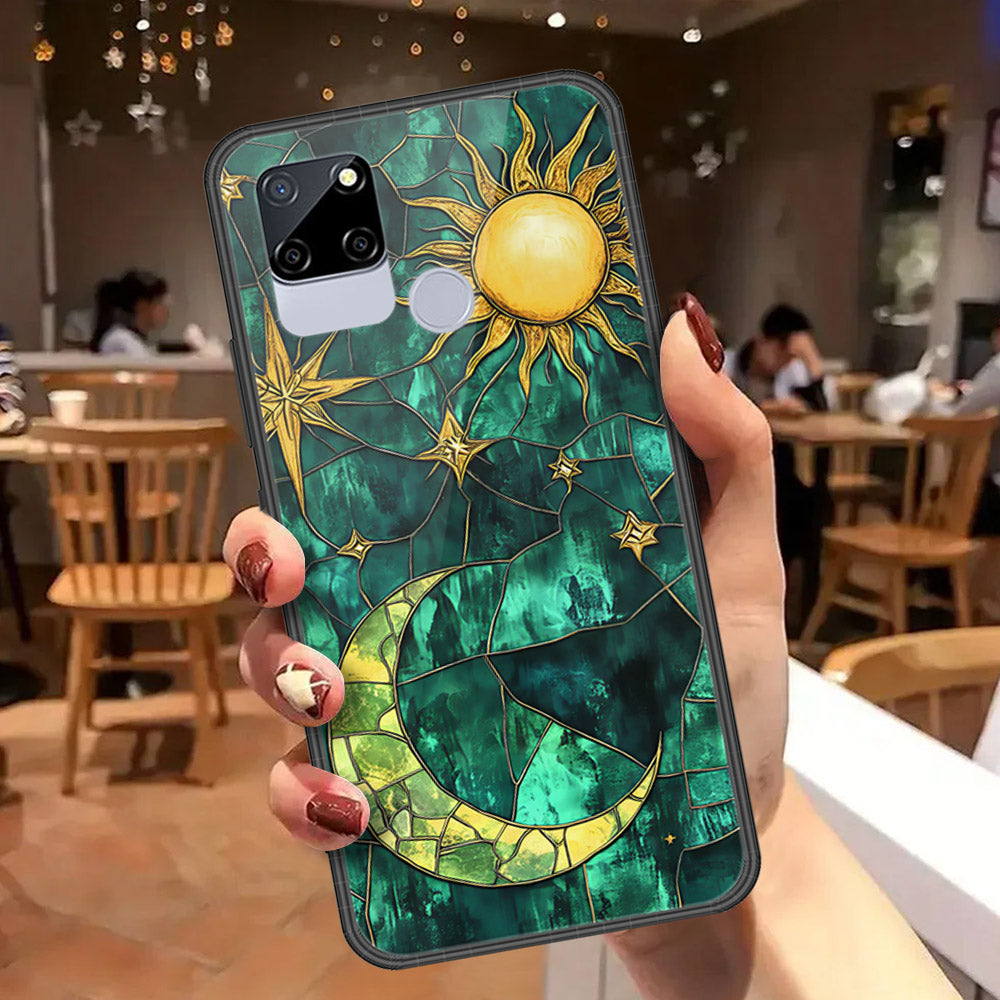Realme C12 Cover - Celestial Starry Universe Series - HQ Ultra Shine Premium Infinity Glass Soft Silicon Borders Case