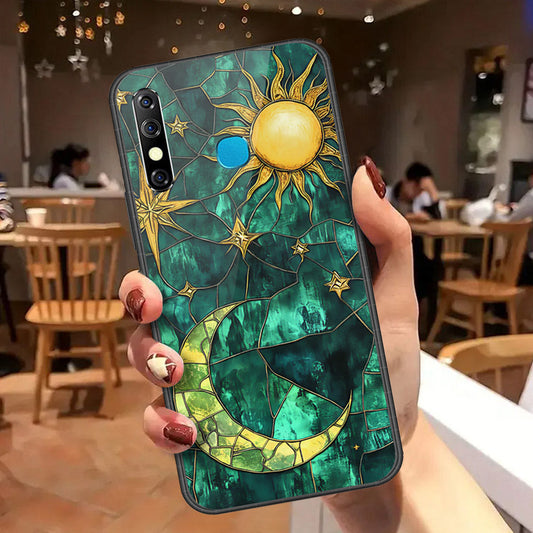Infinix Hot 8 Cover - Celestial Starry Universe Series - HQ Ultra Shine Premium Infinity Glass Soft Silicon Borders Case