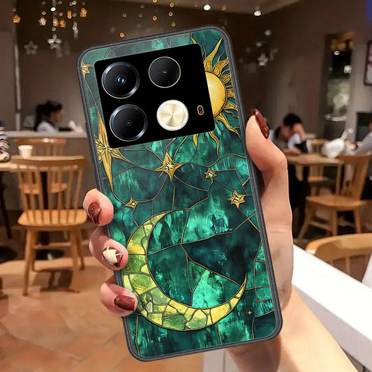 Infinix Note 40 Pro 5G Cover - Celestial Starry Universe Series - HQ Ultra Shine Premium Infinity Glass Soft Silicon Borders Case