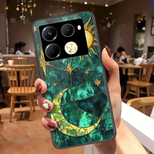 Infinix Note 40 Pro Cover - Celestial Starry Universe Series - HQ Ultra Shine Premium Infinity Glass Soft Silicon Borders Case