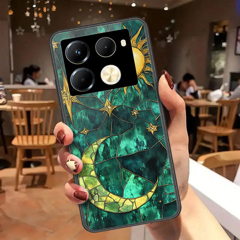 Infinix Note 40 Pro Cover - Celestial Starry Universe Series - HQ Ultra Shine Premium Infinity Glass Soft Silicon Borders Case