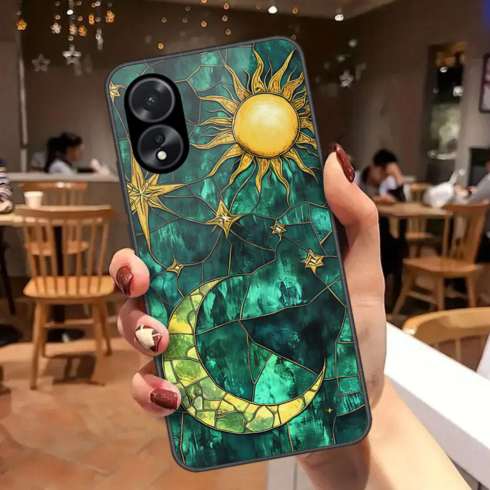 Oppo A18 Cover - Celestial Starry Universe Series - HQ Ultra Shine Premium Infinity Glass Soft Silicon Borders Case