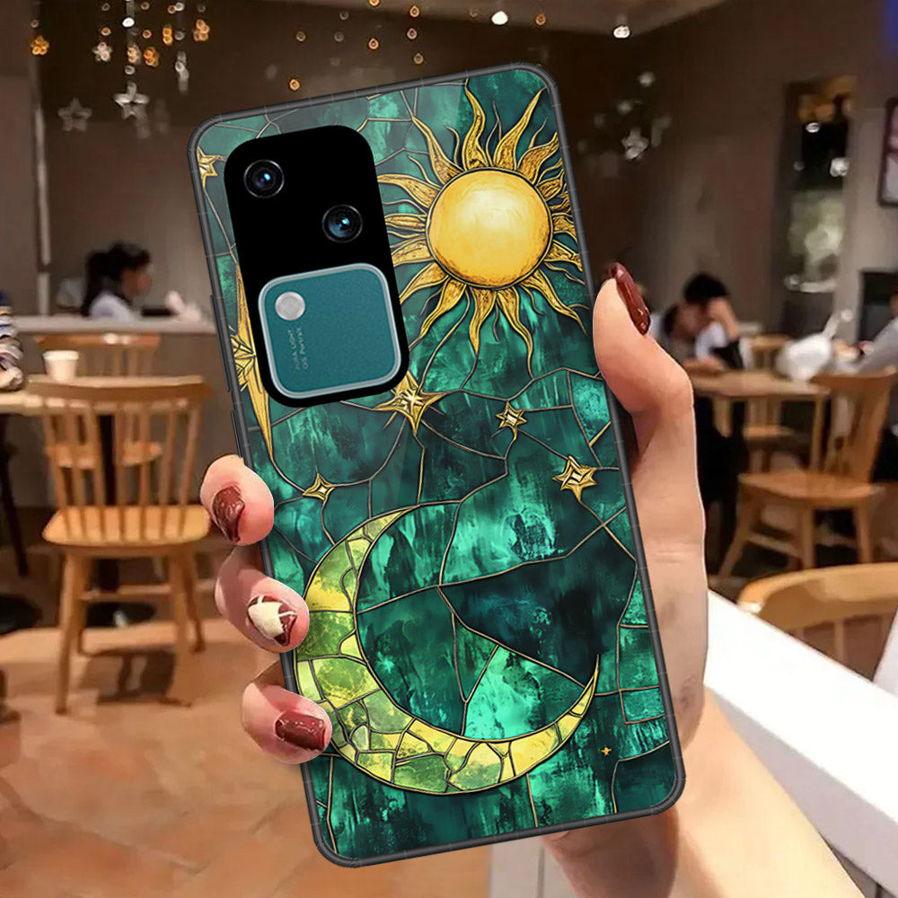 Vivo V30 Cover - Celestial Starry Universe Series - HQ Ultra Shine Premium Infinity Glass Soft Silicon Borders Case
