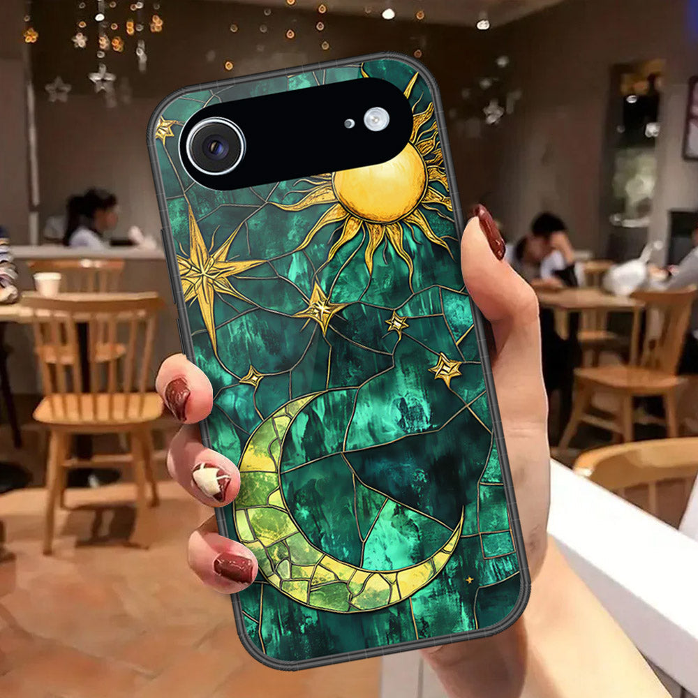 iPhone 18 Air - Celestial Starry Universe Series - HQ Ultra Shine Premium Infinity Glass Soft Silicon Borders Case