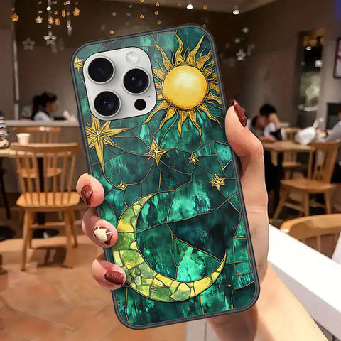 iPhone 16 Pro Max - Celestial Starry Universe Series - HQ Ultra Shine Premium Infinity Glass Soft Silicon Borders Case