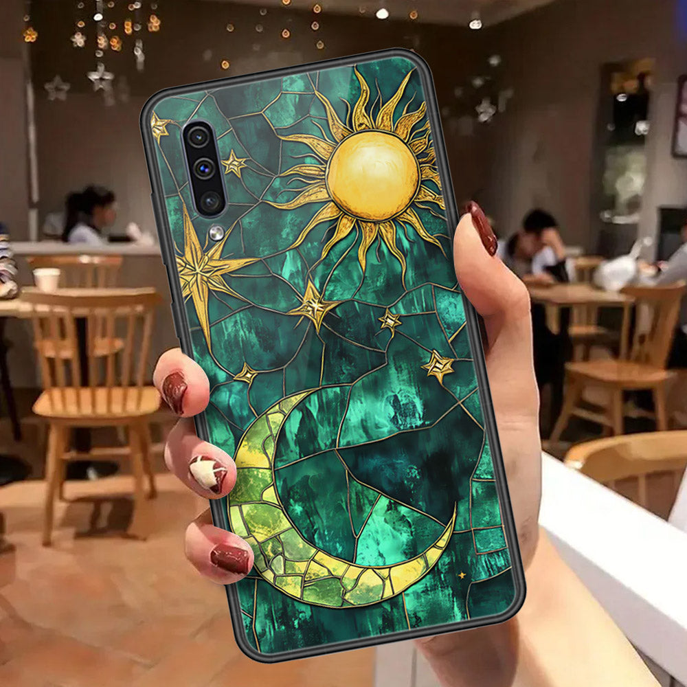 Samsung Galaxy A5 2018 Cover - Celestial Starry Universe Series - HQ Ultra Shine Premium Infinity Glass Soft Silicon Borders Case