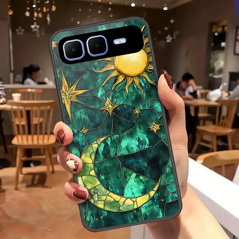 Infinix Smart 10 Plus Cover - Celestial Starry Universe Series - HQ Ultra Shine Premium Infinity Glass Soft Silicon Borders Case