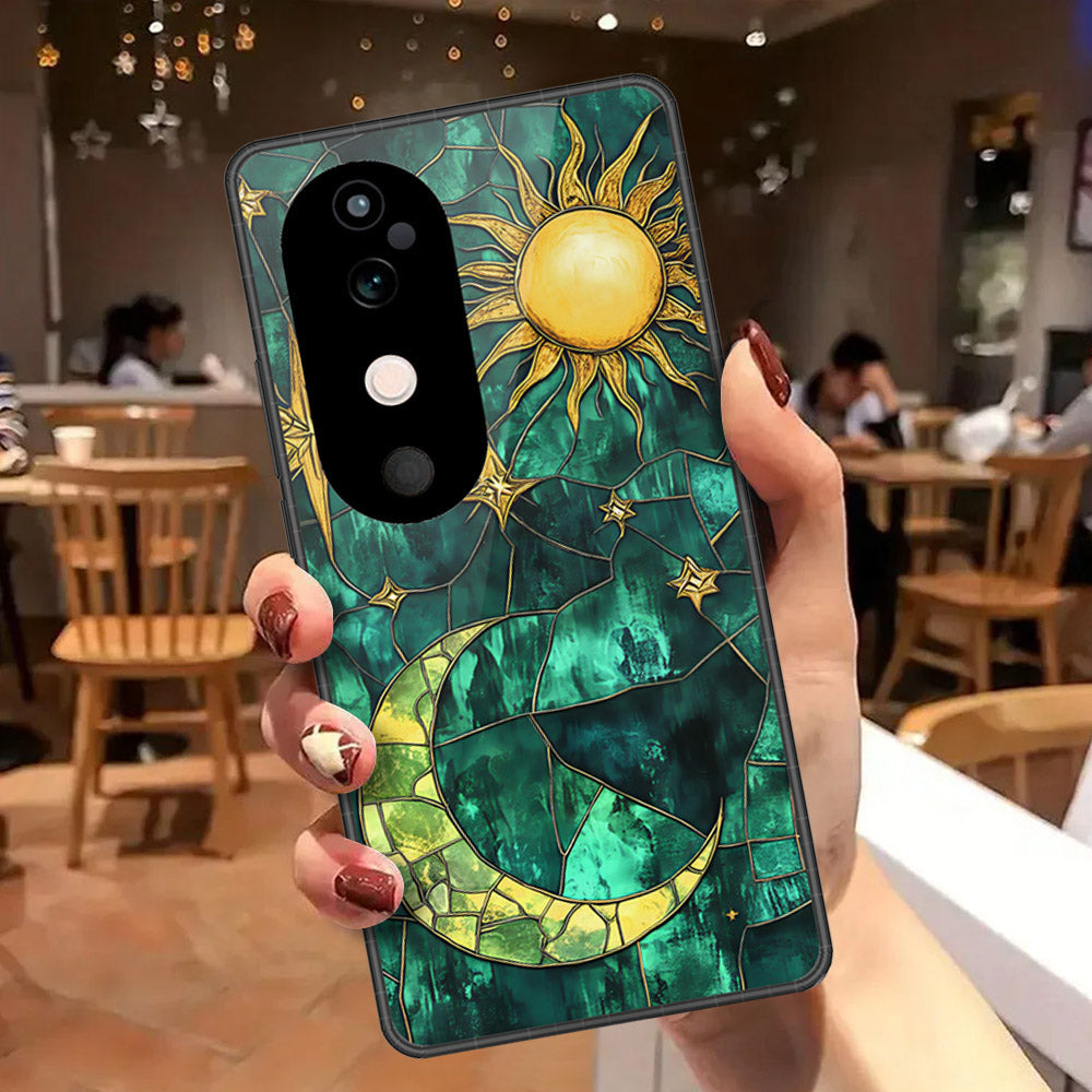 Vivo V40 Cover - Celestial Starry Universe Series - HQ Ultra Shine Premium Infinity Glass Soft Silicon Borders Case