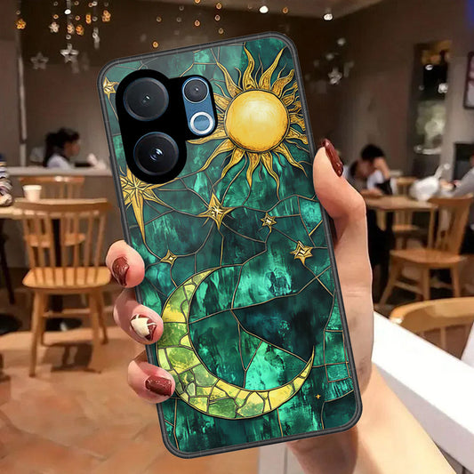 Vivo V60 Cover - Celestial Starry Universe Series - HQ Ultra Shine Premium Infinity Glass Soft Silicon Borders Case