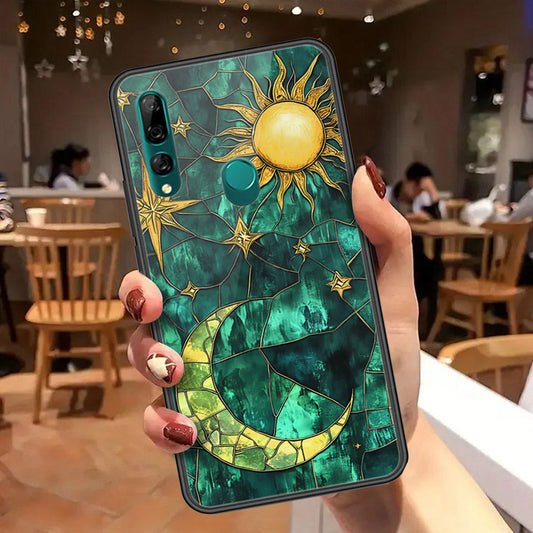 Huawei P Smart Z Cover - Celestial Starry Universe Series - HQ Ultra Shine Premium Infinity Glass Soft Silicon Borders Case