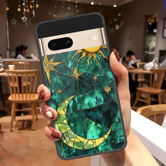 Google Pixel 7 Cover - Celestial Starry Universe Series  - HQ Ultra Shine Premium Infinity Glass Soft Silicon Borders Case