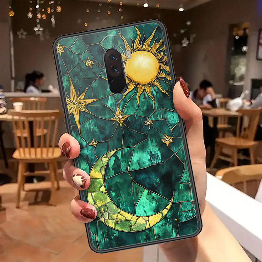 Xiaomi Pocophone F1 Cover - Celestial Starry Universe Series  - HQ Ultra Shine Premium Infinity Glass Soft Silicon Borders Case