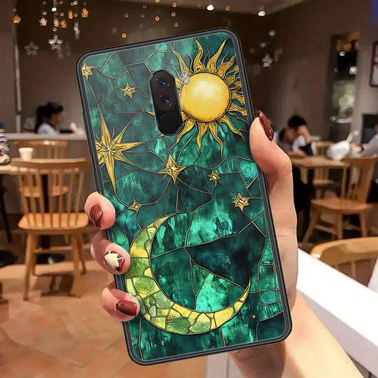 Xiaomi Pocophone F1 Cover - Celestial Starry Universe Series  - HQ Ultra Shine Premium Infinity Glass Soft Silicon Borders Case