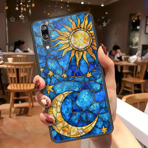 Huawei P20 Cover - Celestial Starry Universe Series  - HQ Ultra Shine Premium Infinity Glass Soft Silicon Borders Case