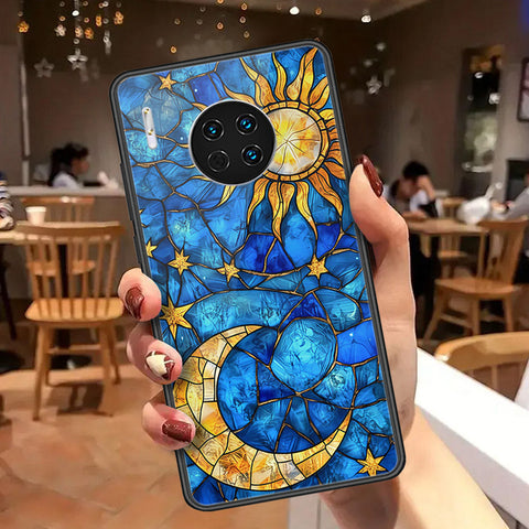 Huawei Mate 30 Cover - Celestial Starry Universe Series  - HQ Ultra Shine Premium Infinity Glass Soft Silicon Borders Case