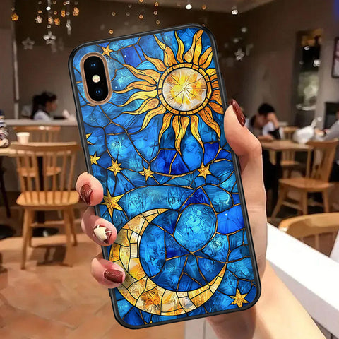 iPhone XS Max - Celestial Starry Universe Series - HQ Ultra Shine Premium Infinity Glass Soft Silicon Borders Case