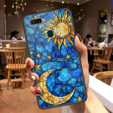 Oppo A7 Cover - Celestial Starry Universe Series  - HQ Ultra Shine Premium Infinity Glass Soft Silicon Borders Case