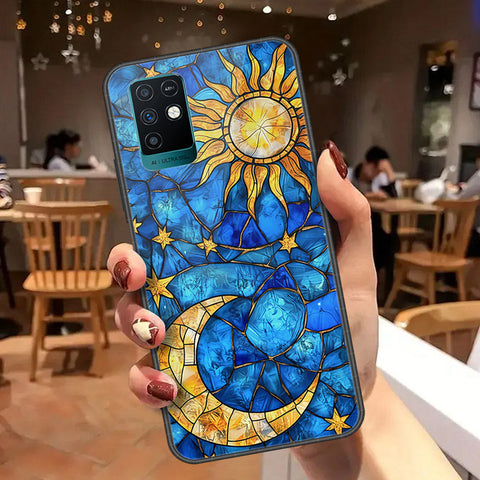 Infinix Note 10 Cover - Celestial Starry Universe Series  - HQ Ultra Shine Premium Infinity Glass Soft Silicon Borders Case