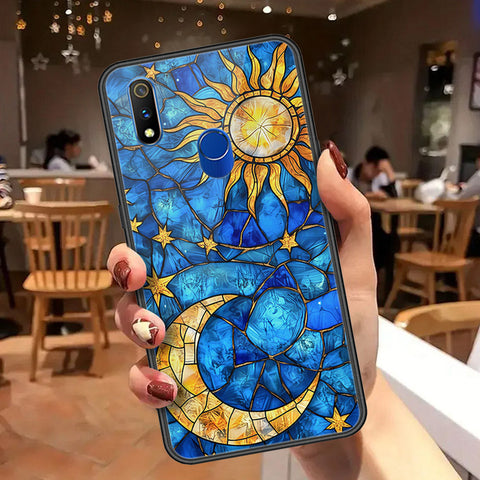 Realme 3 Pro Cover - Celestial Starry Universe Series  - HQ Ultra Shine Premium Infinity Glass Soft Silicon Borders Case