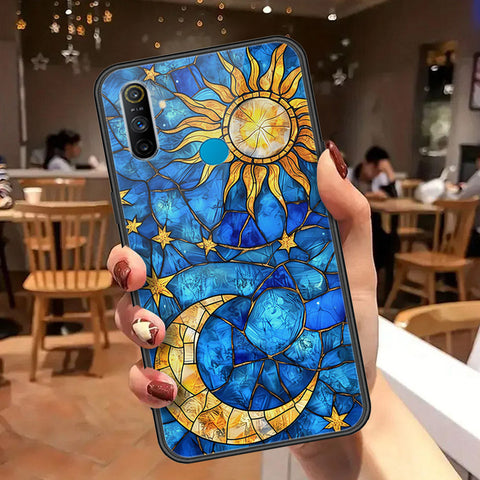Realme 5s Cover - Celestial Starry Universe Series  - HQ Ultra Shine Premium Infinity Glass Soft Silicon Borders Case