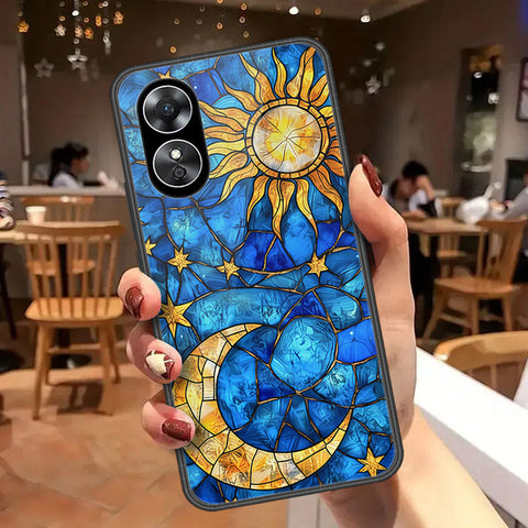 Oppo A17 Cover - Celestial Starry Universe Series  - HQ Ultra Shine Premium Infinity Glass Soft Silicon Borders Case