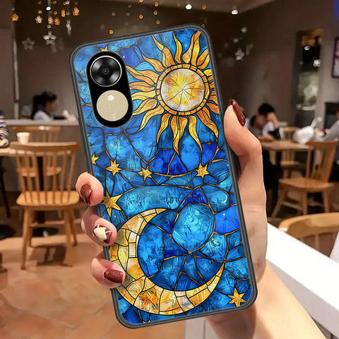 Oppo A17k Cover - Celestial Starry Universe Series - HQ Ultra Shine Premium Infinity Glass Soft Silicon Borders Case