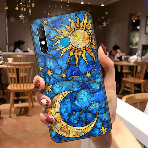 Infinix Hot 8 Cover - Celestial Starry Universe Series - HQ Ultra Shine Premium Infinity Glass Soft Silicon Borders Case