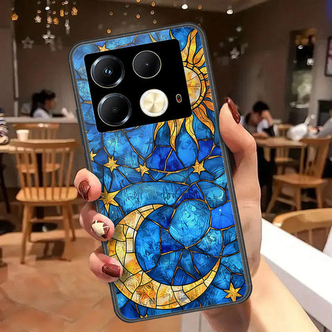 Infinix Note 40S Cover - Celestial Starry Universe Series - HQ Ultra Shine Premium Infinity Glass Soft Silicon Borders Case