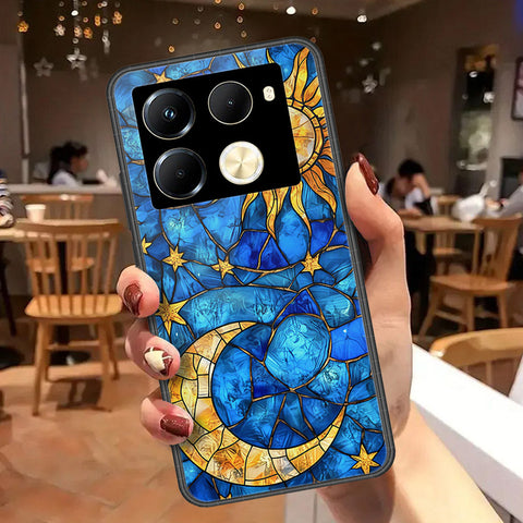 Infinix Note 40 Pro Cover - Celestial Starry Universe Series - HQ Ultra Shine Premium Infinity Glass Soft Silicon Borders Case