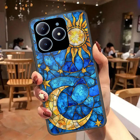 Realme C63 Cover - Celestial Starry Universe Series - HQ Ultra Shine Premium Infinity Glass Soft Silicon Borders Case