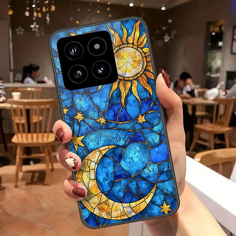 Xiaomi 14 Cover - Celestial Starry Universe Series - HQ Ultra Shine Premium Infinity Glass Soft Silicon Borders Case