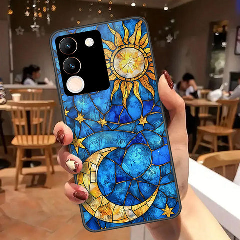 Vivo V29e Cover - Celestial Starry Universe Series - HQ Ultra Shine Premium Infinity Glass Soft Silicon Borders Case