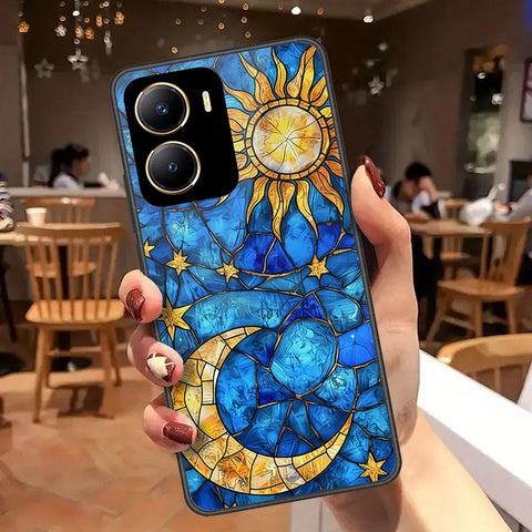 Vivo Y35m Cover - Celestial Starry Universe Series  - HQ Ultra Shine Premium Infinity Glass Soft Silicon Borders Case