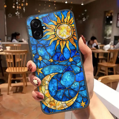 Samsung Galaxy F07 Cover - Celestial Starry Universe Series - HQ Ultra Shine Premium Infinity Glass Soft Silicon Borders Case