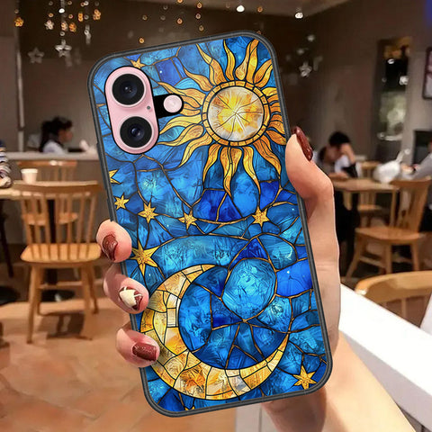 iPhone 16 Plus - Celestial Starry Universe Series - HQ Ultra Shine Premium Infinity Glass Soft Silicon Borders Case