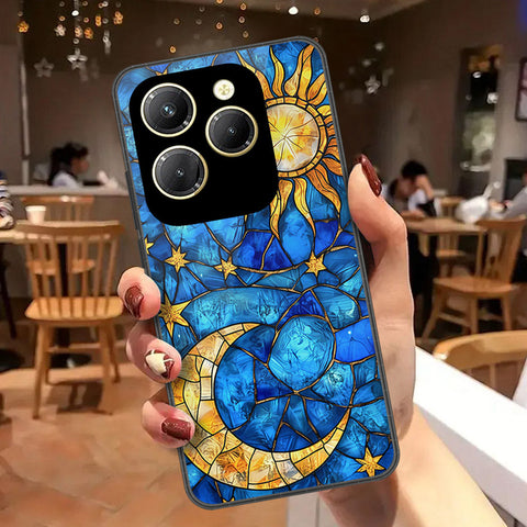 Infinix Hot 40 Pro Cover - Celestial Starry Universe Series - HQ Ultra Shine Premium Infinity Glass Soft Silicon Borders Case
