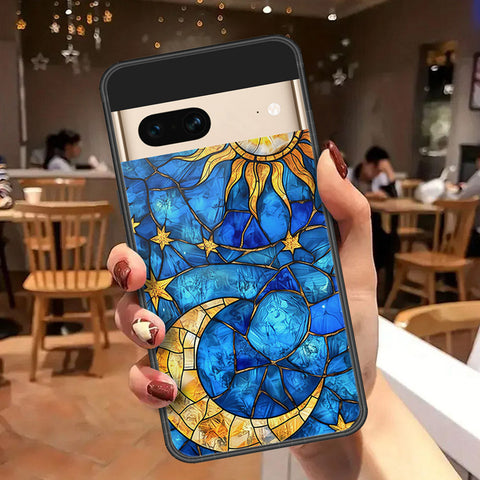Google Pixel 7 Cover - Celestial Starry Universe Series  - HQ Ultra Shine Premium Infinity Glass Soft Silicon Borders Case