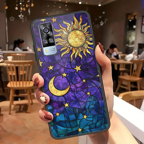 Vivo Y33 Cover - Celestial Starry Universe Series  - HQ Ultra Shine Premium Infinity Glass Soft Silicon Borders Case