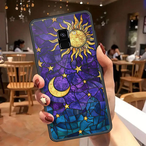 Samsung Galaxy A8 2018 Cover - Celestial Starry Universe Series  - HQ Ultra Shine Premium Infinity Glass Soft Silicon Borders Case