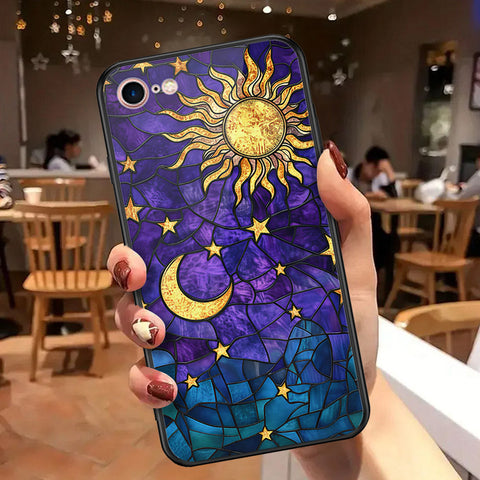 iPhone 8 / 7 - Celestial Starry Universe Series - HQ Ultra Shine Premium Infinity Glass Soft Silicon Borders Case