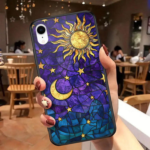 iPhone XR - Celestial Starry Universe Series - HQ Ultra Shine Premium Infinity Glass Soft Silicon Borders Case