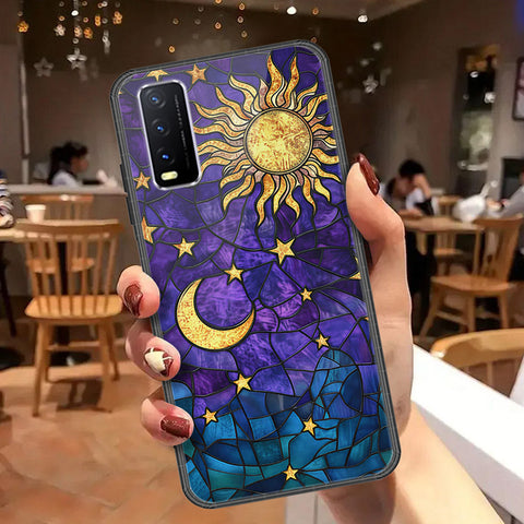 Vivo Y20i Cover - Celestial Starry Universe Series - HQ Ultra Shine Premium Infinity Glass Soft Silicon Borders Case (Fast Delivery)