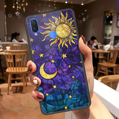 Huawei P Smart Plus Cover - Celestial Starry Universe Series  - HQ Ultra Shine Premium Infinity Glass Soft Silicon Borders Case